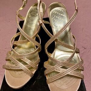 Chic Gold Strappy Heels